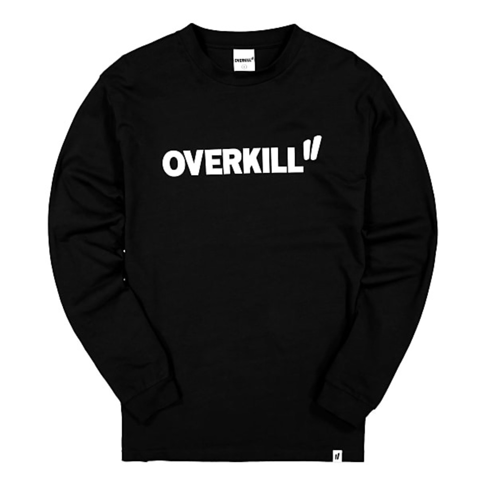 Overkill” Logo Long sleeve T’shirt Men’s Size small black